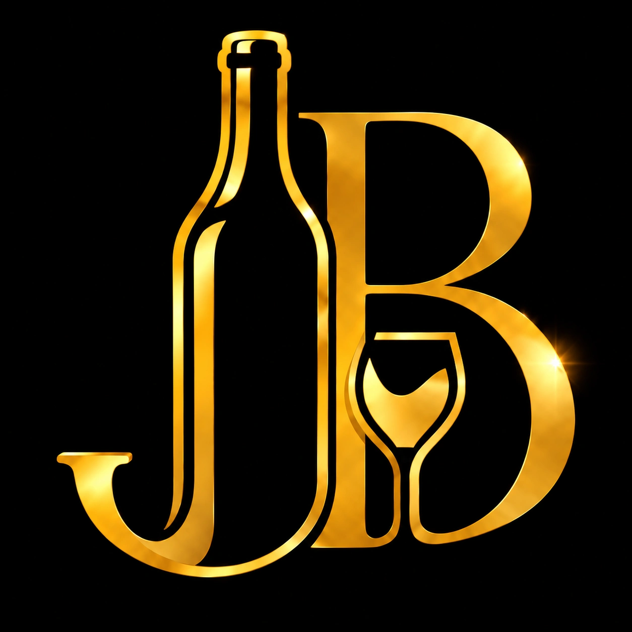 Goldenes JB-Monogramm auf Schwarz